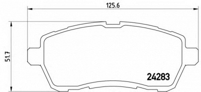 BREMBO p24072 -  Комплект тормозных колодок, дисковый тормоз