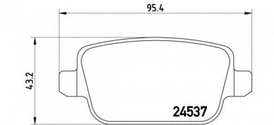 BREMBO p24075 -  Комплект тормозных колодок, дисковый тормоз