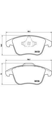 BREMBO p24076 -  Комплект тормозных колодок, дисковый тормоз