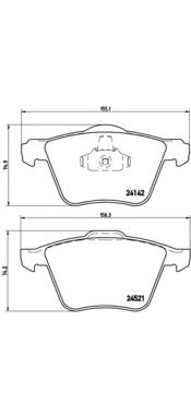 BREMBO p24077 -  Комплект тормозных колодок, дисковый тормоз