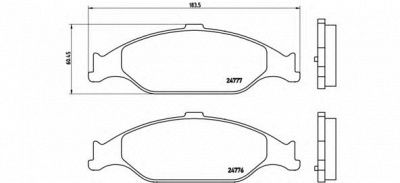 BREMBO p24082 -  Комплект тормозных колодок, дисковый тормоз