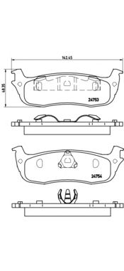 BREMBO p24083 -  Комплект тормозных колодок, дисковый тормоз