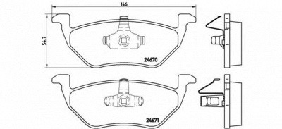 BREMBO p24085 -  Комплект тормозных колодок, дисковый тормоз
