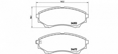 BREMBO p24086 -  Комплект тормозных колодок, дисковый тормоз