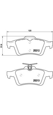 BREMBO p24148 -  Комплект тормозных колодок, дисковый тормоз