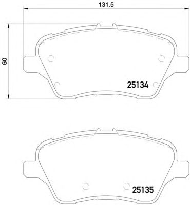 BREMBO p24151 -  Комплект тормозных колодок, дисковый тормоз
