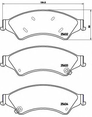 BREMBO p24153 -  Комплект тормозных колодок, дисковый тормоз