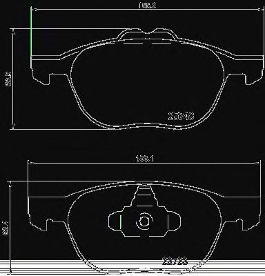 BREMBO p24158 -  Комплект тормозных колодок, дисковый тормоз