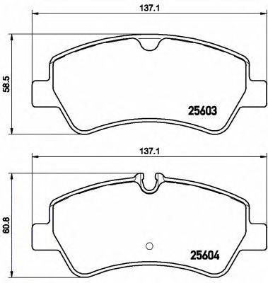 BREMBO p24160 -  Комплект тормозных колодок, дисковый тормоз