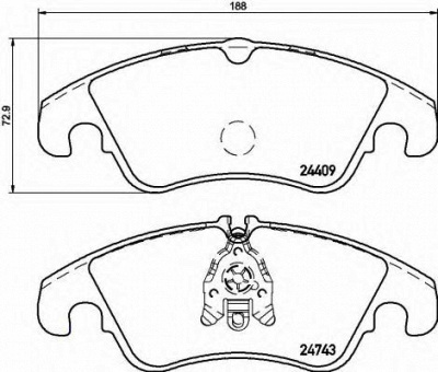 BREMBO p24161 -  Комплект тормозных колодок, дисковый тормоз