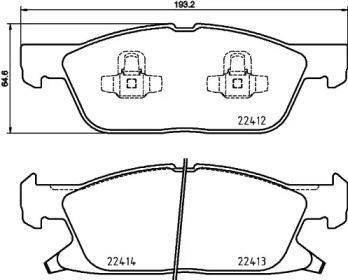 BREMBO p24188 -  Комплект тормозных колодок, дисковый тормоз