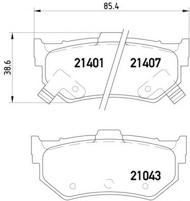 BREMBO p28007 -  Комплект тормозных колодок, дисковый тормоз
