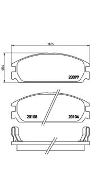 BREMBO p28010 -  Комплект тормозных колодок, дисковый тормоз