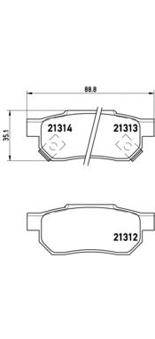 BREMBO p28017 -  Комплект тормозных колодок, дисковый тормоз
