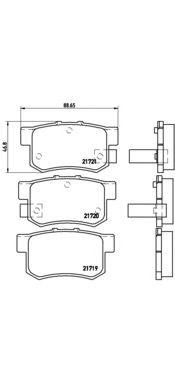 BREMBO p28022 -  Комплект тормозных колодок, дисковый тормоз
