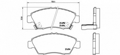 BREMBO p28023 -  Комплект тормозных колодок, дисковый тормоз