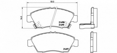 BREMBO p28024 -  Комплект тормозных колодок, дисковый тормоз