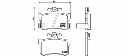 BREMBO p28027 -  Комплект тормозных колодок, дисковый тормоз