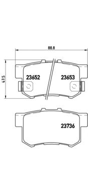 BREMBO p28039 -  Комплект тормозных колодок, дисковый тормоз