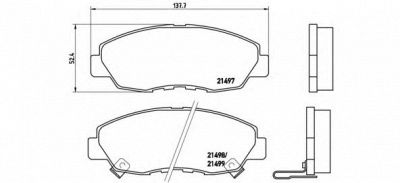 BREMBO p28042 -  Комплект тормозных колодок, дисковый тормоз