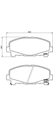 BREMBO p28043 -  Комплект тормозных колодок, дисковый тормоз