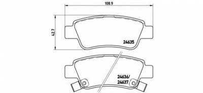 BREMBO p28046 -  Комплект тормозных колодок, дисковый тормоз
