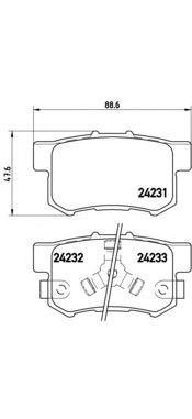 BREMBO p28051 -  Комплект тормозных колодок, дисковый тормоз