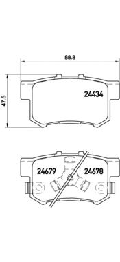 BREMBO p28061 -  Комплект тормозных колодок, дисковый тормоз