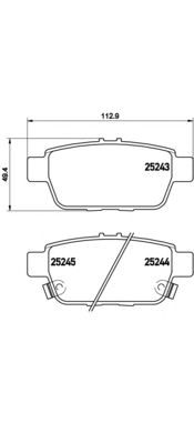 BREMBO p28067 -  Комплект тормозных колодок, дисковый тормоз