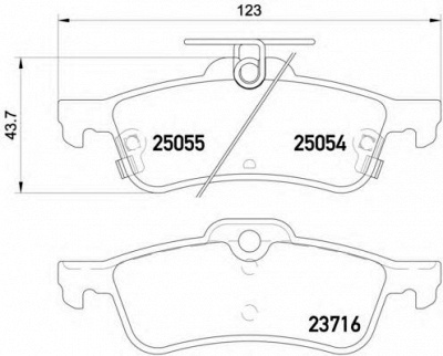 BREMBO p28070 -  Комплект тормозных колодок, дисковый тормоз