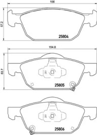 BREMBO p28076 -  Комплект тормозных колодок, дисковый тормоз