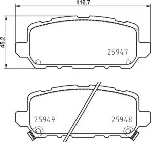 BREMBO p28090 -  Комплект тормозных колодок, дисковый тормоз