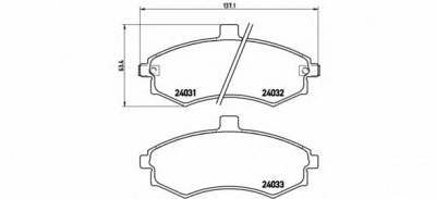 BREMBO p30020 -  Комплект тормозных колодок, дисковый тормоз