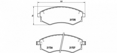BREMBO p30022 -  Комплект тормозных колодок, дисковый тормоз