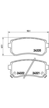 BREMBO p30025 -  Комплект тормозных колодок, дисковый тормоз