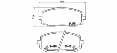 BREMBO p30032 -  Комплект тормозных колодок, дисковый тормоз