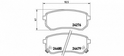 BREMBO p30033 -  Комплект тормозных колодок, дисковый тормоз