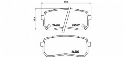 BREMBO p30035 -  Комплект тормозных колодок, дисковый тормоз