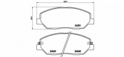 BREMBO p30036 -  Комплект тормозных колодок, дисковый тормоз