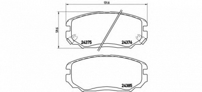 BREMBO p30038 -  Комплект тормозных колодок, дисковый тормоз