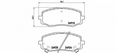 BREMBO p30045 -  Комплект тормозных колодок, дисковый тормоз
