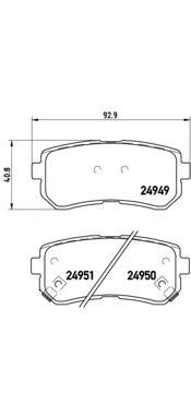 BREMBO p30046 -  Комплект тормозных колодок, дисковый тормоз