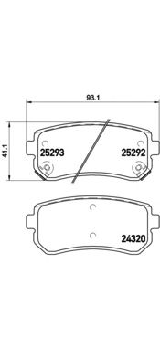BREMBO p30051 -  Комплект тормозных колодок, дисковый тормоз