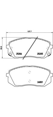 BREMBO p30056 -  Комплект тормозных колодок, дисковый тормоз
