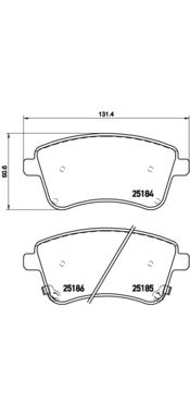 BREMBO p30064 -  Комплект тормозных колодок, дисковый тормоз
