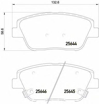 BREMBO p30066 -  P30066 КОЛОДКИ ДИСКОВЫЕ ПЕРЕДНИЕ! HYUNDAI SONATA V