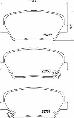 BREMBO p30070 -  Комплект тормозных колодок, дисковый тормоз