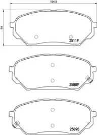 BREMBO p30071 -  Комплект тормозных колодок, дисковый тормоз
