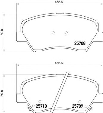 BREMBO p30073 -  Комплект тормозных колодок, дисковый тормоз