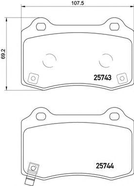 BREMBO p30074 -  Комплект тормозных колодок, дисковый тормоз